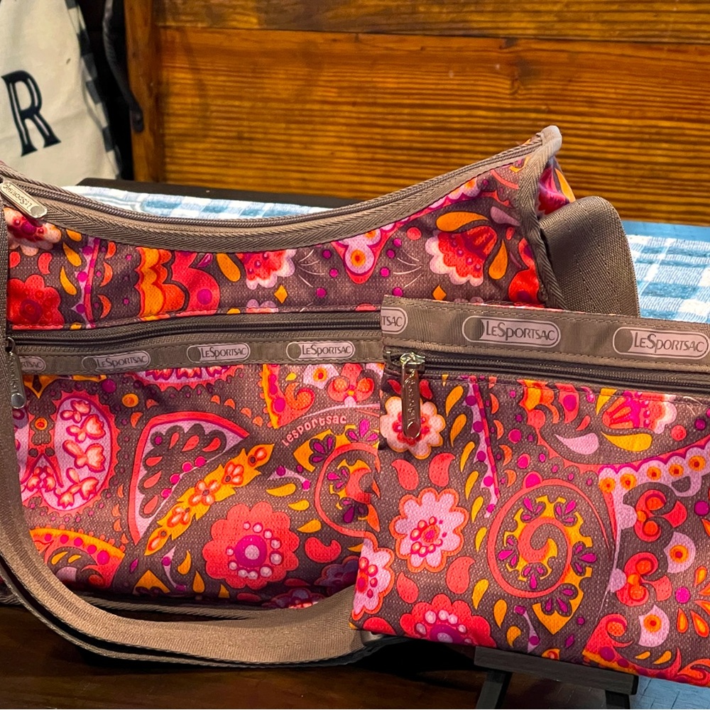 LeSportsac bag & zipper pouch set